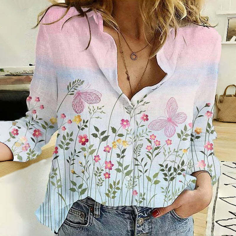 Autumn Hot Style Love Sweet Fresh Dating Comfortable 3D Digital Printing Loose Shirt For Women