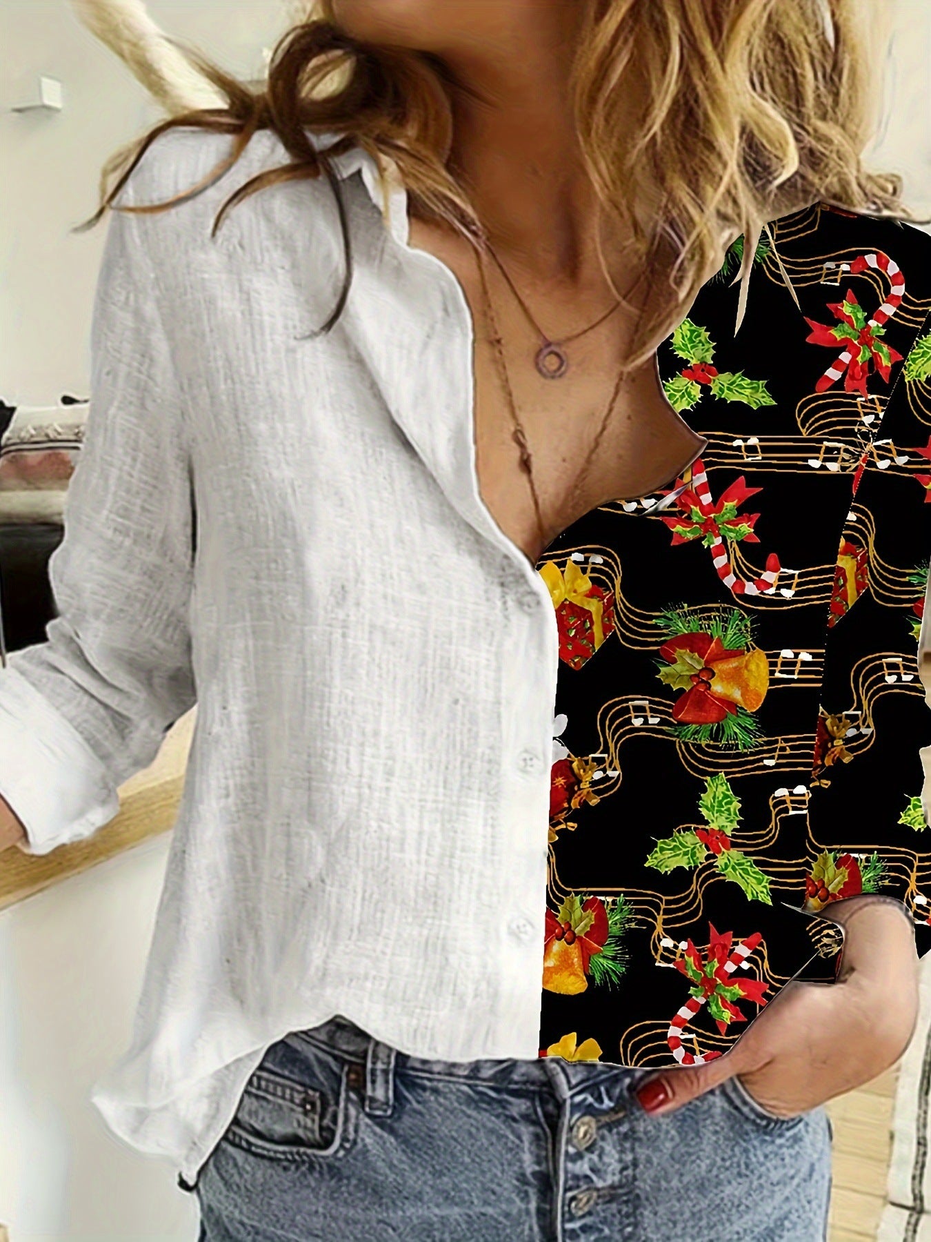 Autumn Hot Style Love Sweet Fresh Dating Comfortable 3D Digital Printing Loose Shirt For Women