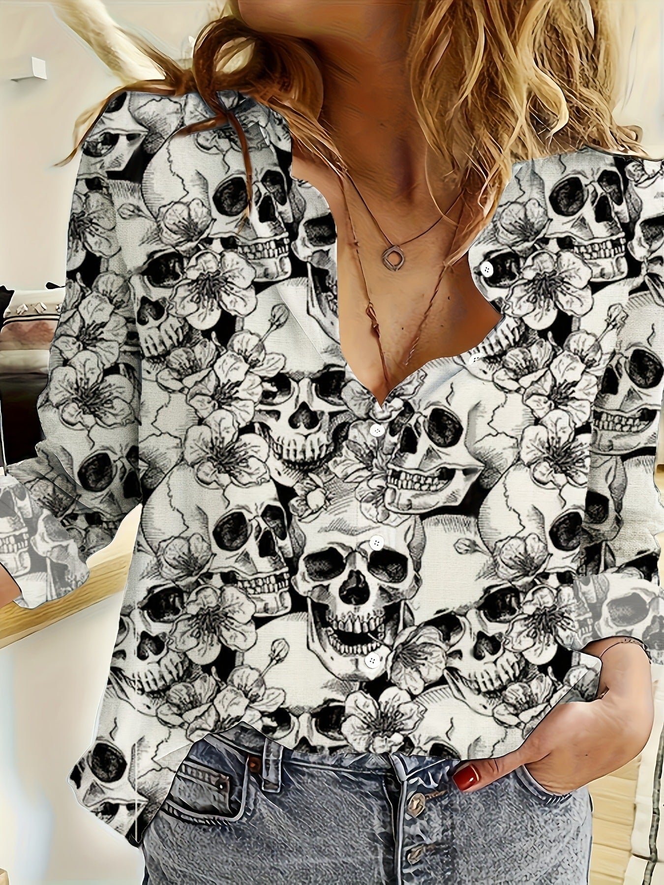 Autumn Hot Style Love Sweet Fresh Dating Comfortable 3D Digital Printing Loose Shirt For Women