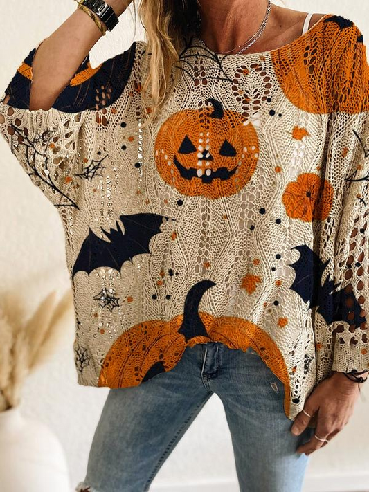 Cozy Halloween Pumpkin Top